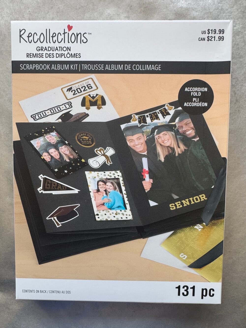 NEW Recollections Class of 2026 Graduation Accordion Scrapbook Kit: 131 ITEMS